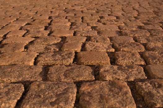 Stone pavement texture. cobblestone background