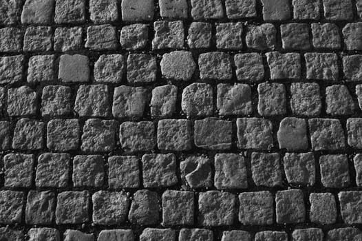 Stone pavement texture. cobblestone background