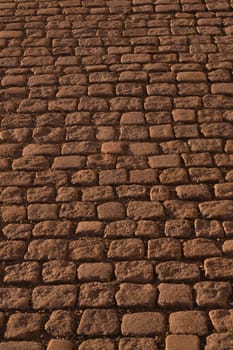 Stone pavement texture. cobblestone background