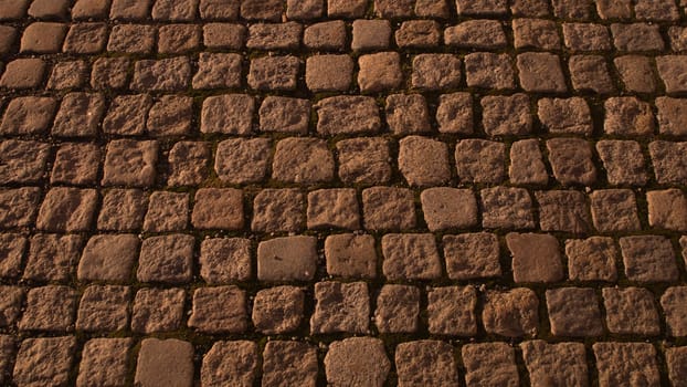 Stone pavement texture. cobblestone background