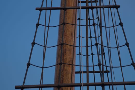 Mast of old sailing ship