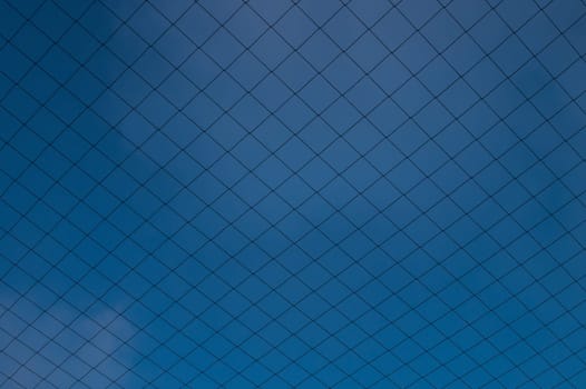 Rope net through the sky view background.