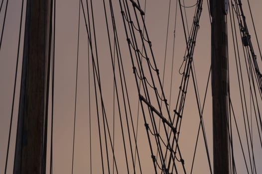 Mast of old sailing ship