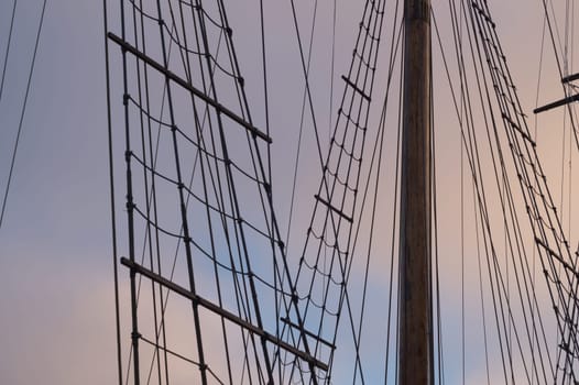 Mast of old sailing ship
