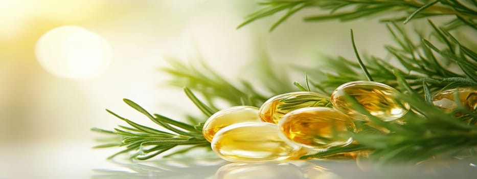 Supplements and vitamins with medicinal herbs. Selective focus. Generative AI, medical