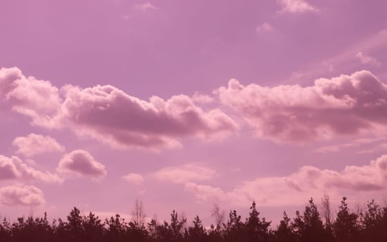 Sky clouds purple background