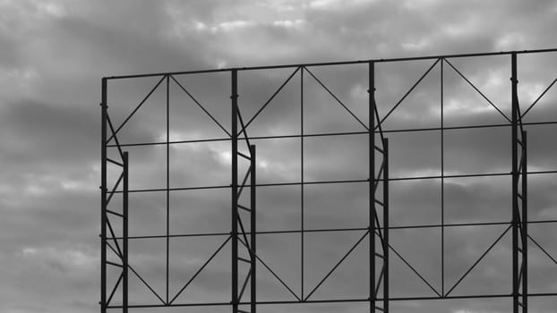 Industrial metal construction black and white background