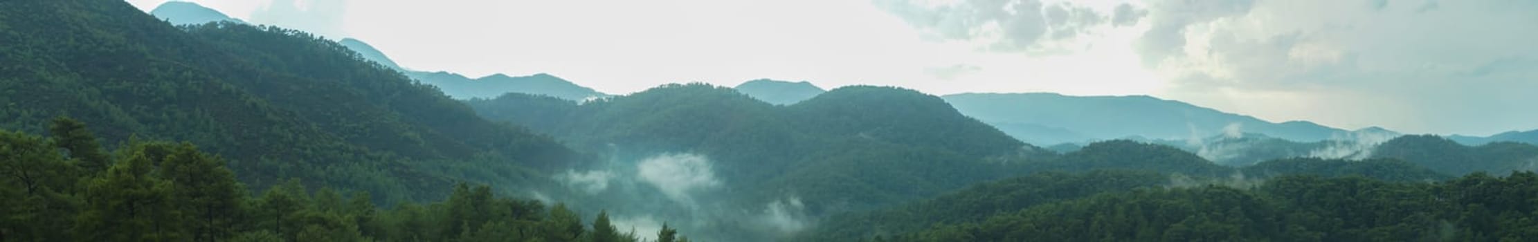 Mountain panorama. landscape with the dramatic sky view