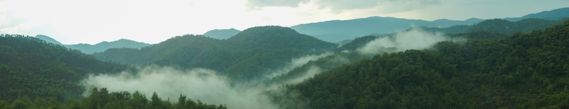 Mountain panorama. landscape with the dramatic sky view
