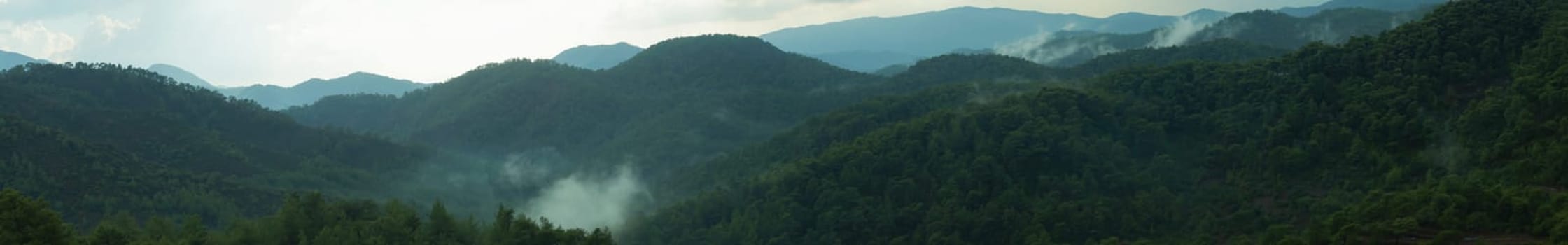Mountain panorama. landscape with the dramatic sky view