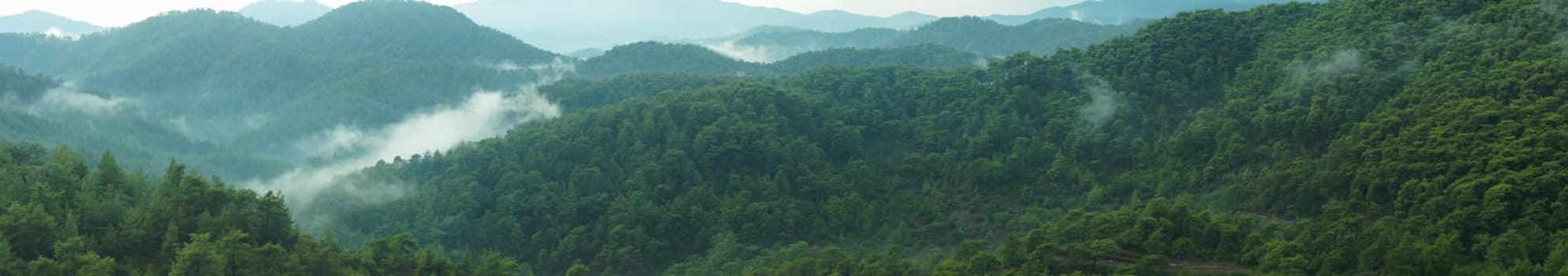 Mountain panorama. landscape with the dramatic sky view