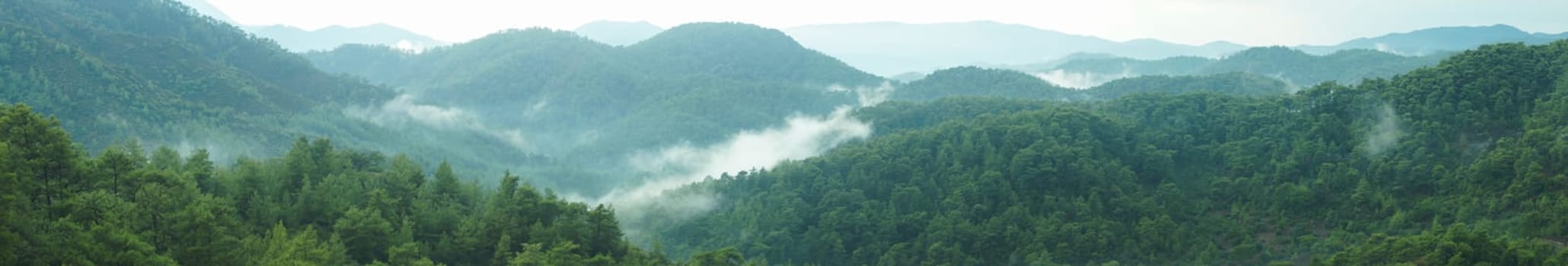 Mountain panorama. landscape with the dramatic sky view