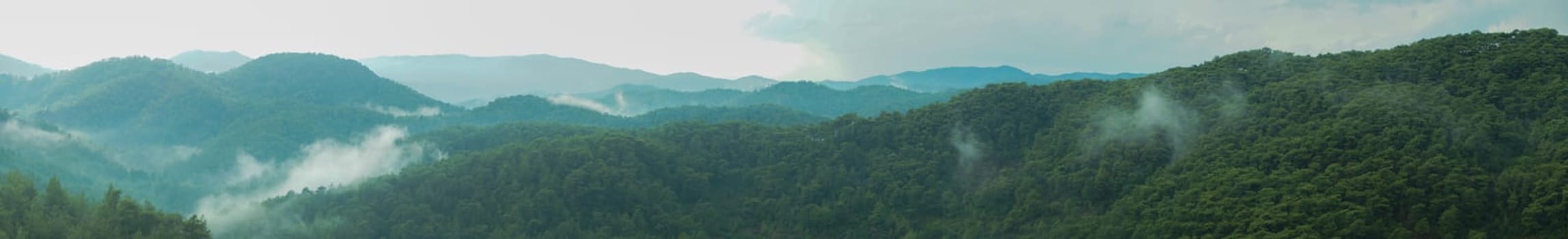Mountain panorama. landscape with the dramatic sky view