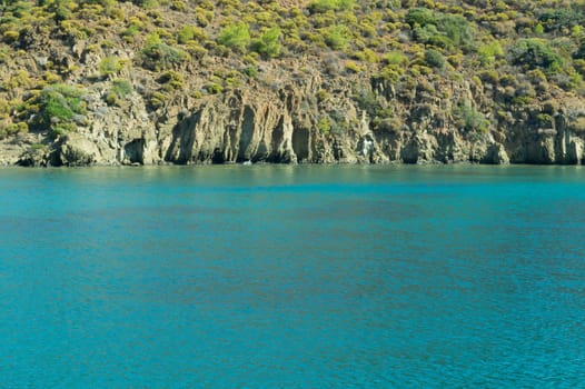 Mountain and sea coastline background