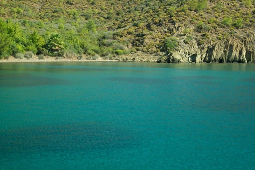 Mountain and sea coastline background