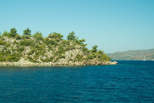 Mountain and sea coastline background