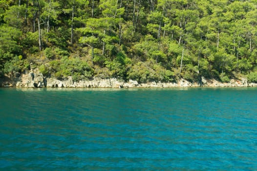 Mountain and sea coastline background