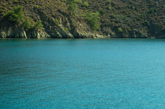 Mountain and sea coastline background