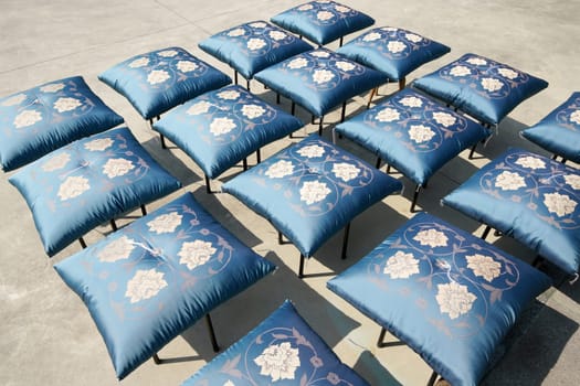 Japanese traditonal floor cushion drying in the sun