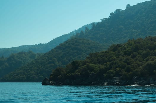 Mountain and sea coastline background