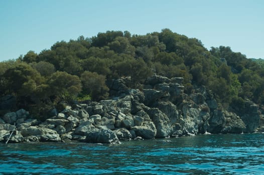 Mountain and sea coastline background