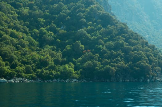 Mountain and sea coastline background