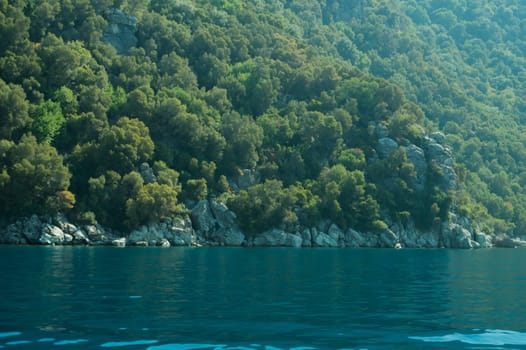 Mountain and sea coastline background