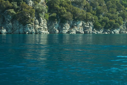Mountain and sea coastline background
