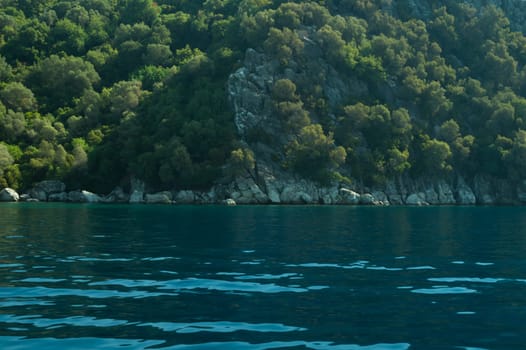Mountain and sea coastline background