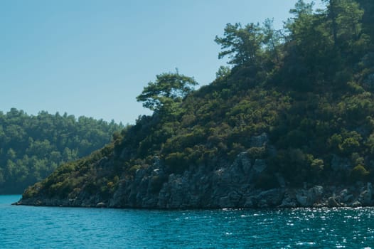 Mountain and sea coastline background