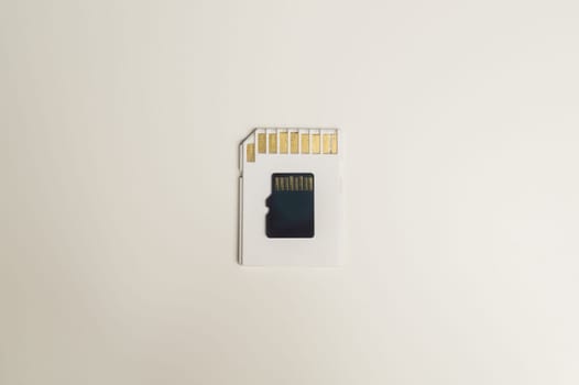 Memory cards isolated on white background. Sd card and copy space