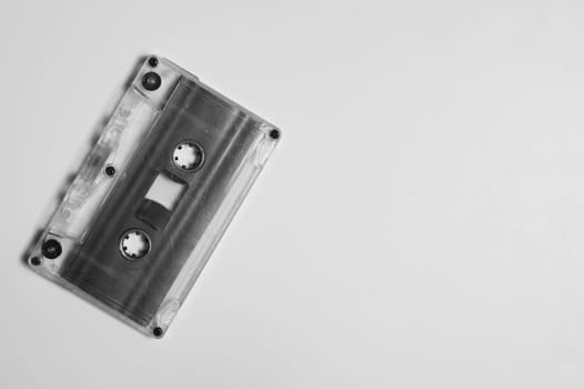 Retro cassette tape isolated on white background. copy space