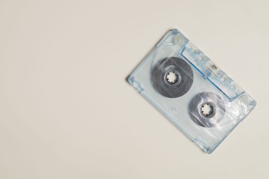 Retro cassette tape isolated on white background. copy space
