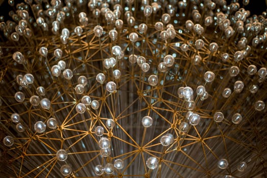 Lights of an abstract, modern lamp