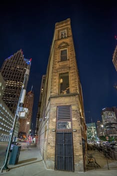 Street view of downtown area of Detroit