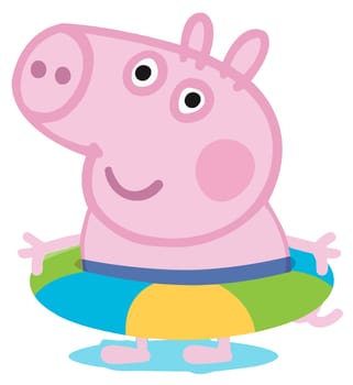 Peppa Pig kids cartoon character George pool floater illustration
