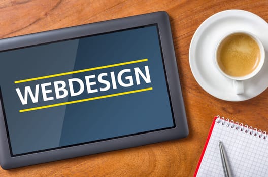 Tablet on desk - Webdesign