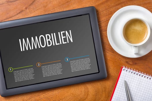 Tablet with the text Real Estate