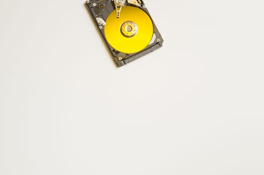 Colorful hdd. open hard disk drive. the concept of data storage. data array. hard drive from the computer. copy space