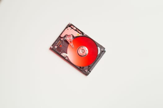 Colorful hdd. open hard disk drive. the concept of data storage. data array. hard drive from the computer. copy space