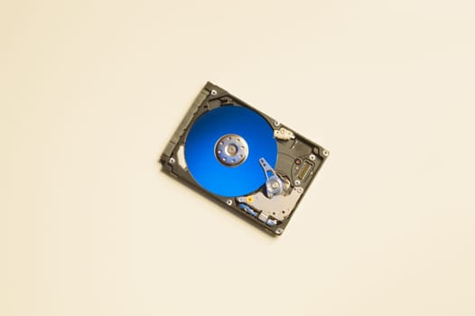 Colorful hdd. open hard disk drive. the concept of data storage. data array. hard drive from the computer. copy space