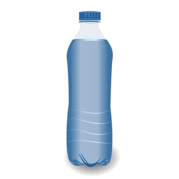 Bottle of pure natural distilled water on a white background vector illustration isolated