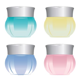 Set of creams of different colors vector illustration isolated