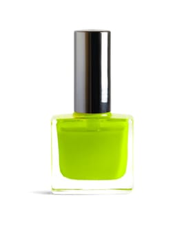 Dark brown color nail polish isolated on white background with clipping path