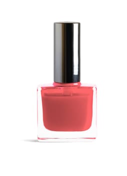 Dark brown color nail polish isolated on white background with clipping path