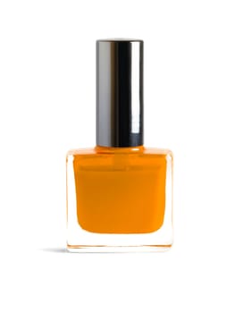 Dark brown color nail polish isolated on white background with clipping path