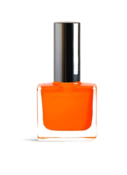 Dark brown color nail polish isolated on white background with clipping path