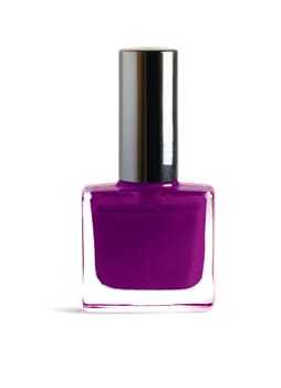 Dark brown color nail polish isolated on white background with clipping path