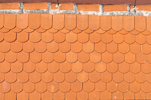 New orange roof tiles background texture