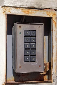 Old security keypad for pin code entrance